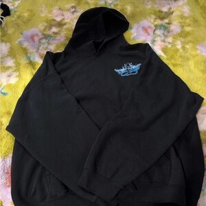 Black Hoodie with Blue Graphic